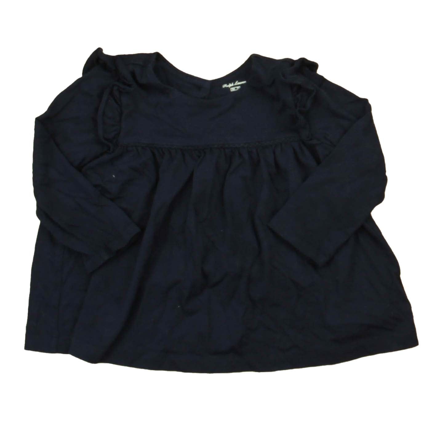 Ralph Lauren Girls Navy Long Sleeve Shirt Size: 9 Months Navy