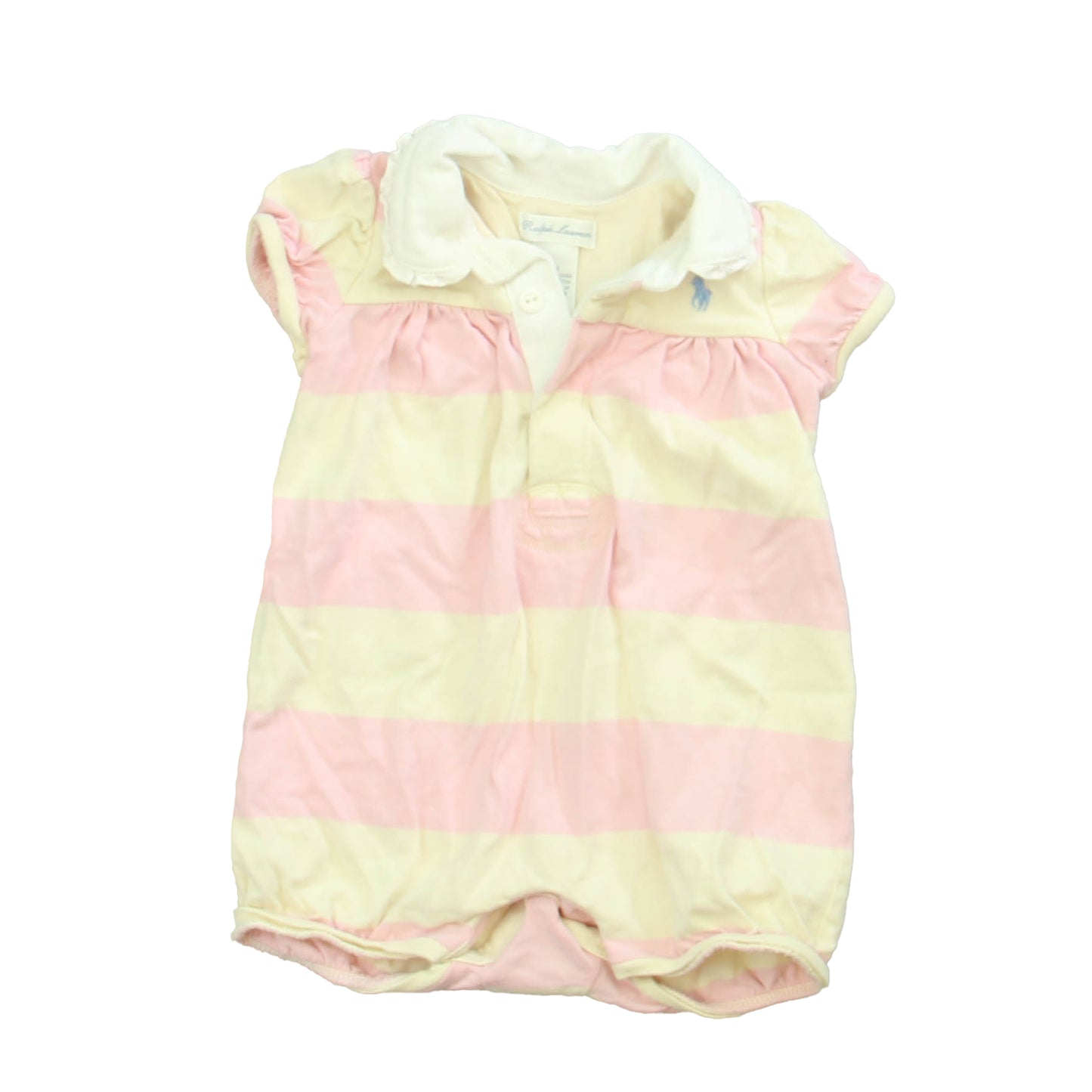 Ralph Lauren Girls Pink | Ivory Romper Size: 9 Months Pink | Ivory