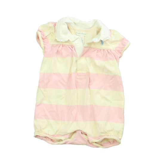 Ralph Lauren Girls Pink | Ivory Romper Size: 9 Months Pink | Ivory