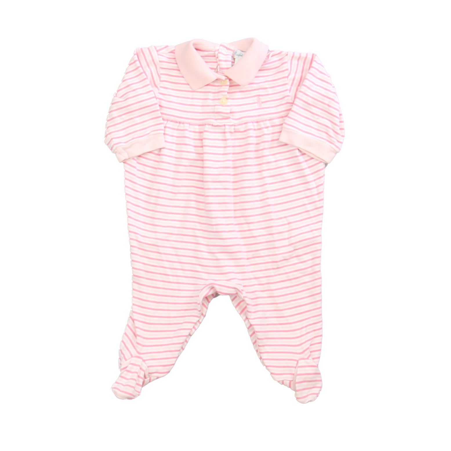 Ralph Lauren Girls Pink Stripe Long Sleeve Outfit Size: 9 Months Pink Stripe