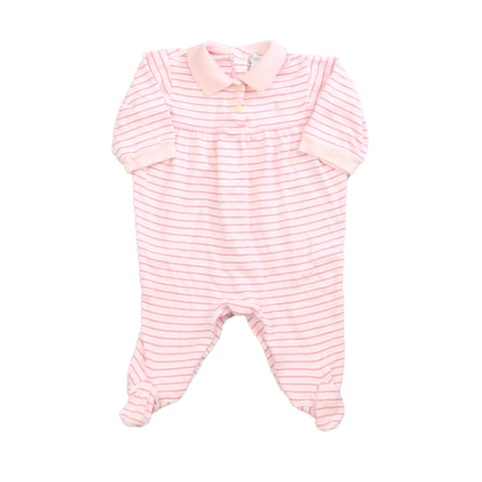 Ralph Lauren Girls Pink Stripe Long Sleeve Outfit Size: 9 Months Pink Stripe