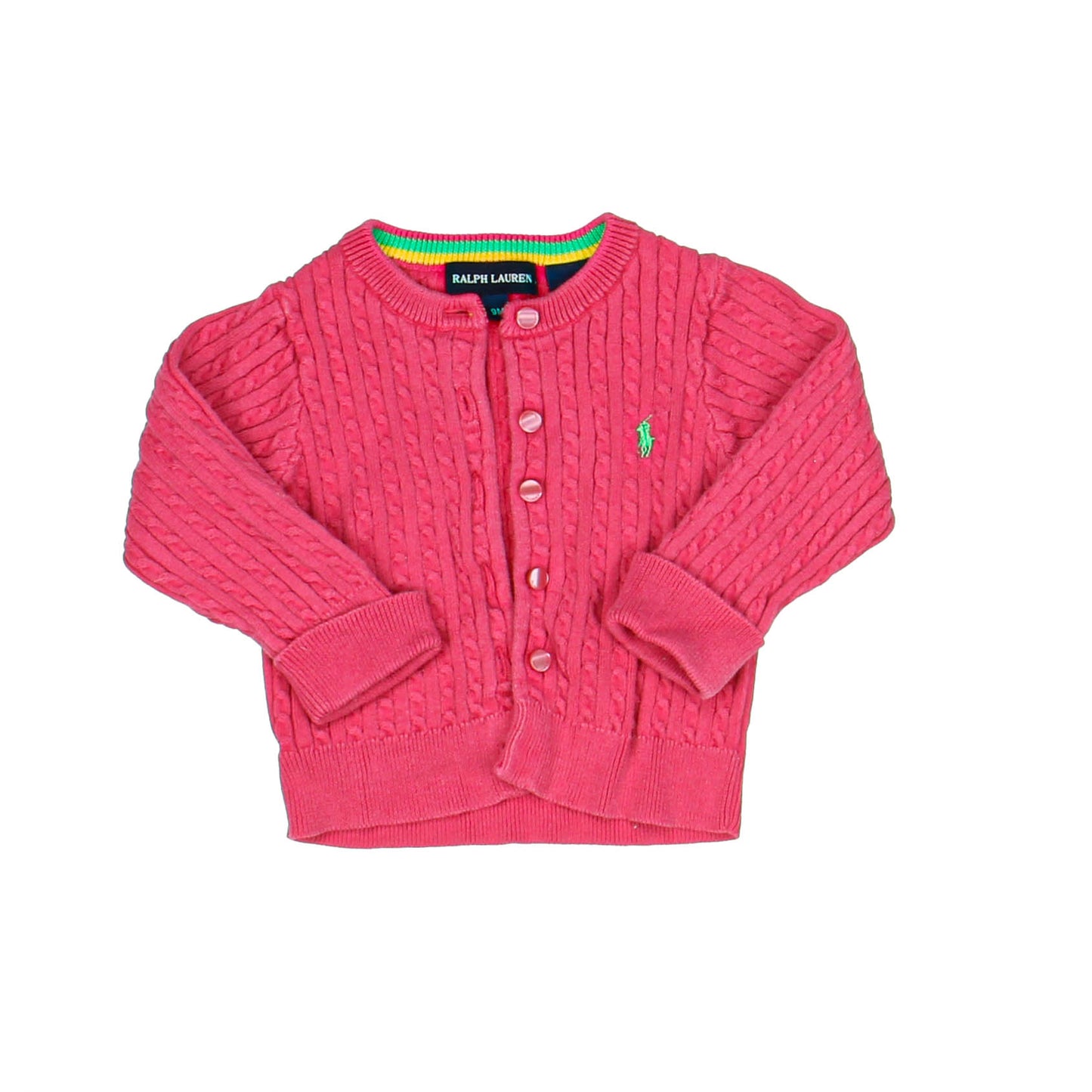 Ralph Lauren Girls Pink Cardigan Size: 9 Months Pink