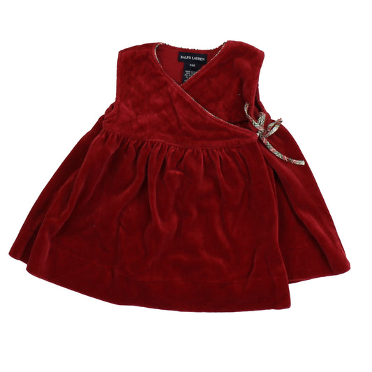 Ralph Lauren Girls Red Dress Size: 9 Months Red