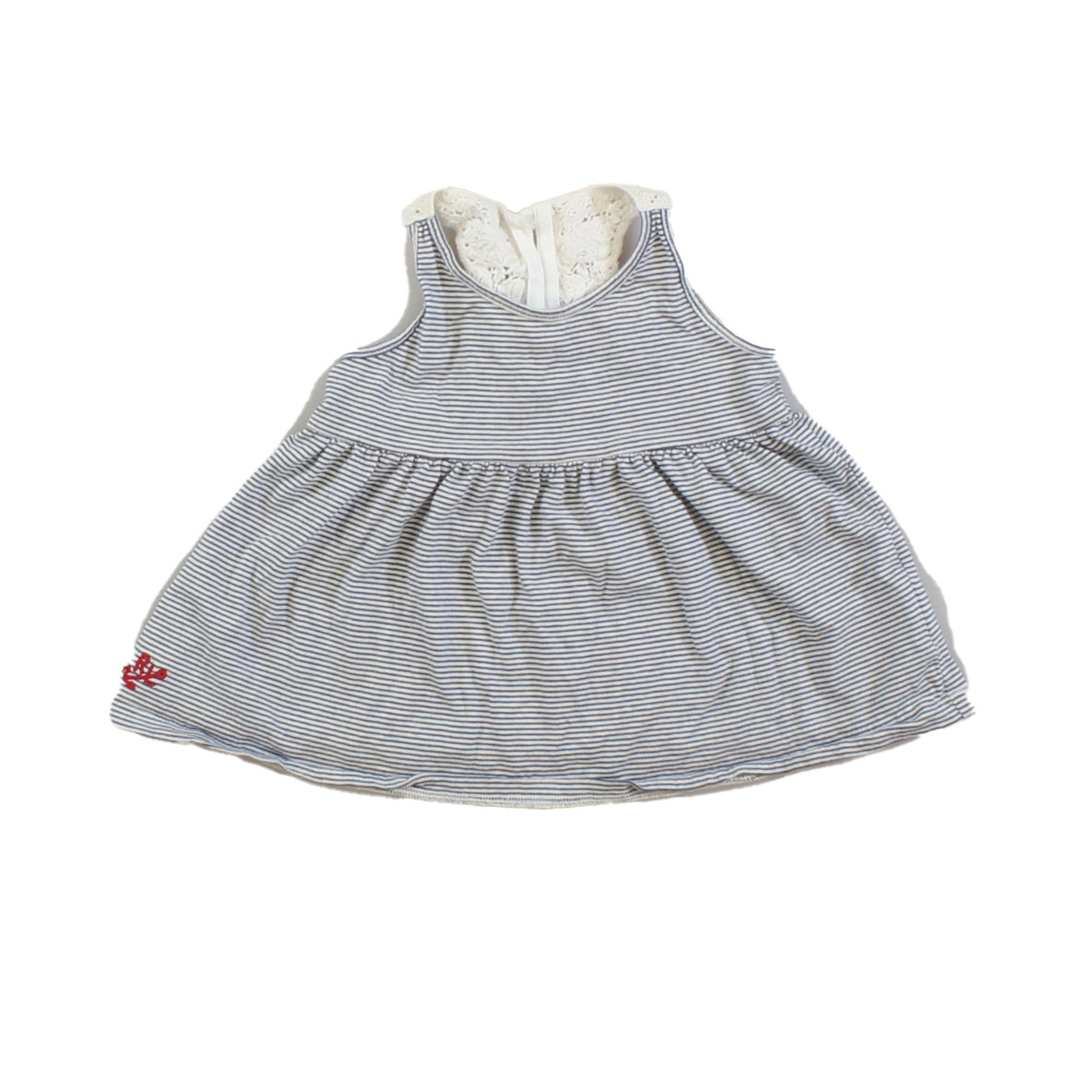 Ralph Lauren Girls White | Blue | Stripes Dress Size: 9 Months White | Blue | Stripes