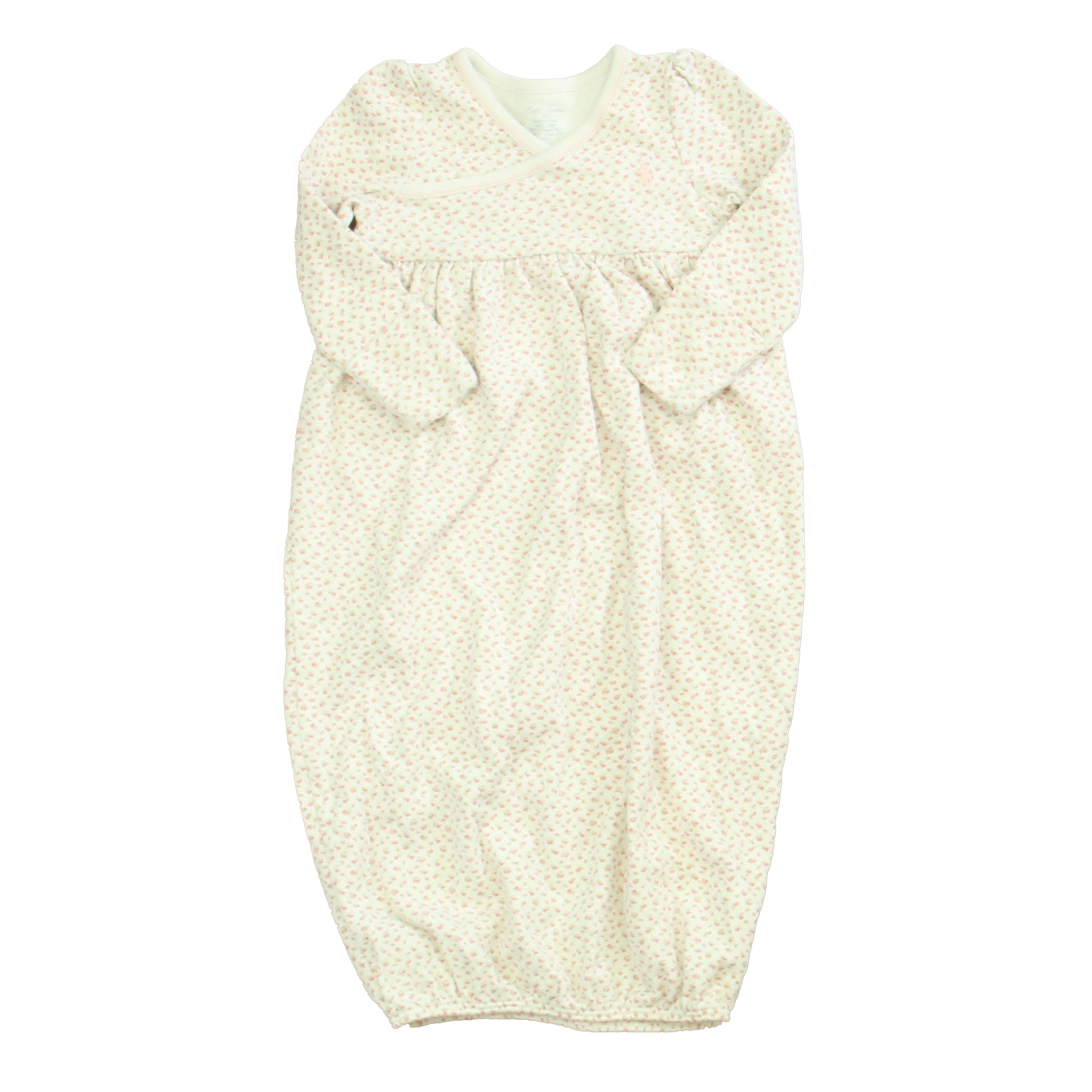 Ralph Lauren Girls White | Pink Floral Nightgown Size: 9 Months White | Pink Floral