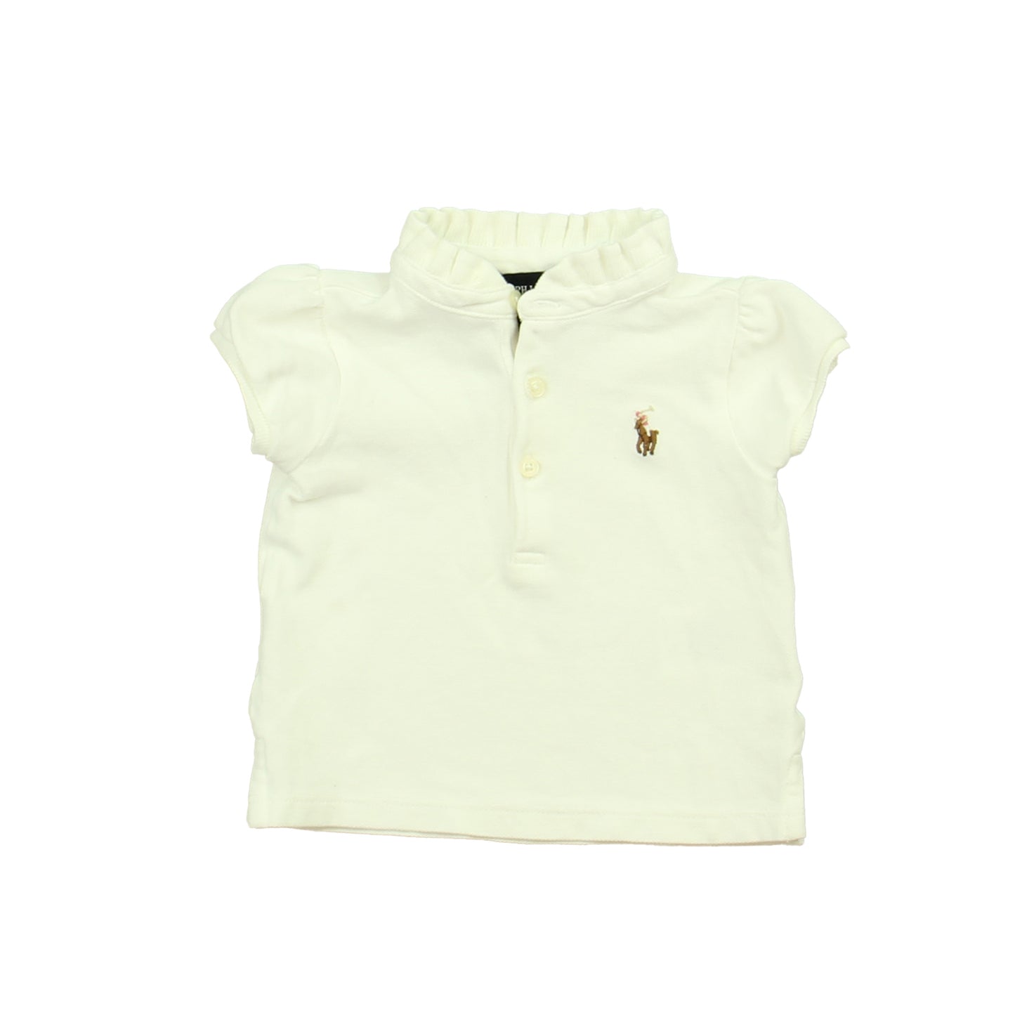 Ralph Lauren Girls White Polo Shirt Size: 9 Months White