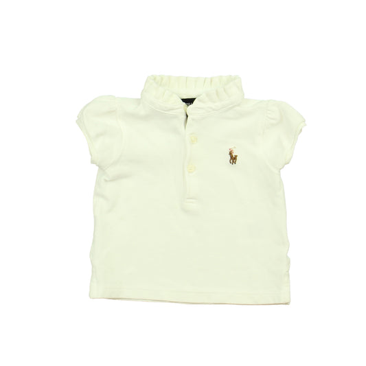 Ralph Lauren Girls White Polo Shirt Size: 9 Months White