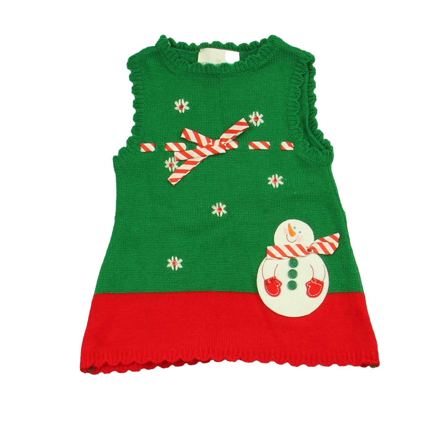 Rare Editions Girls Green | Red Jumper Size: 12 Months Green | Red