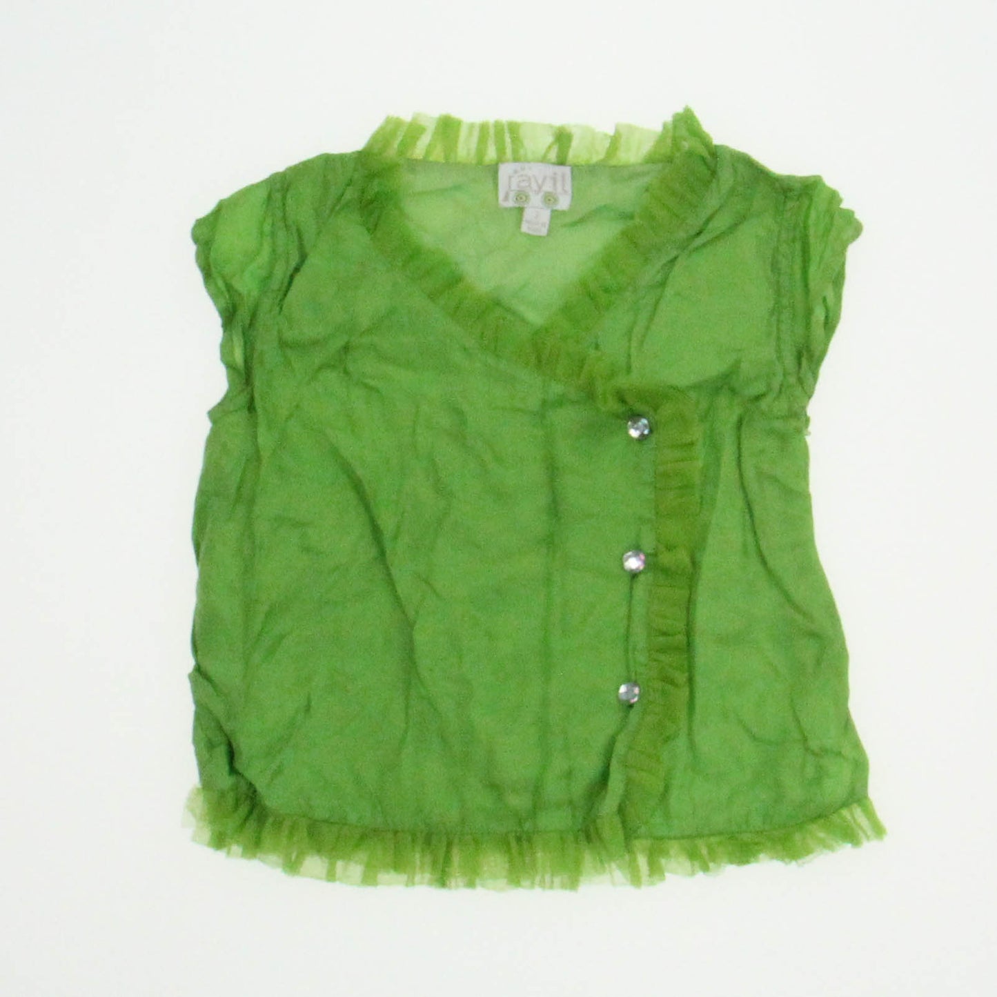 Rayil Girls Green Blouse Size: 2T Green