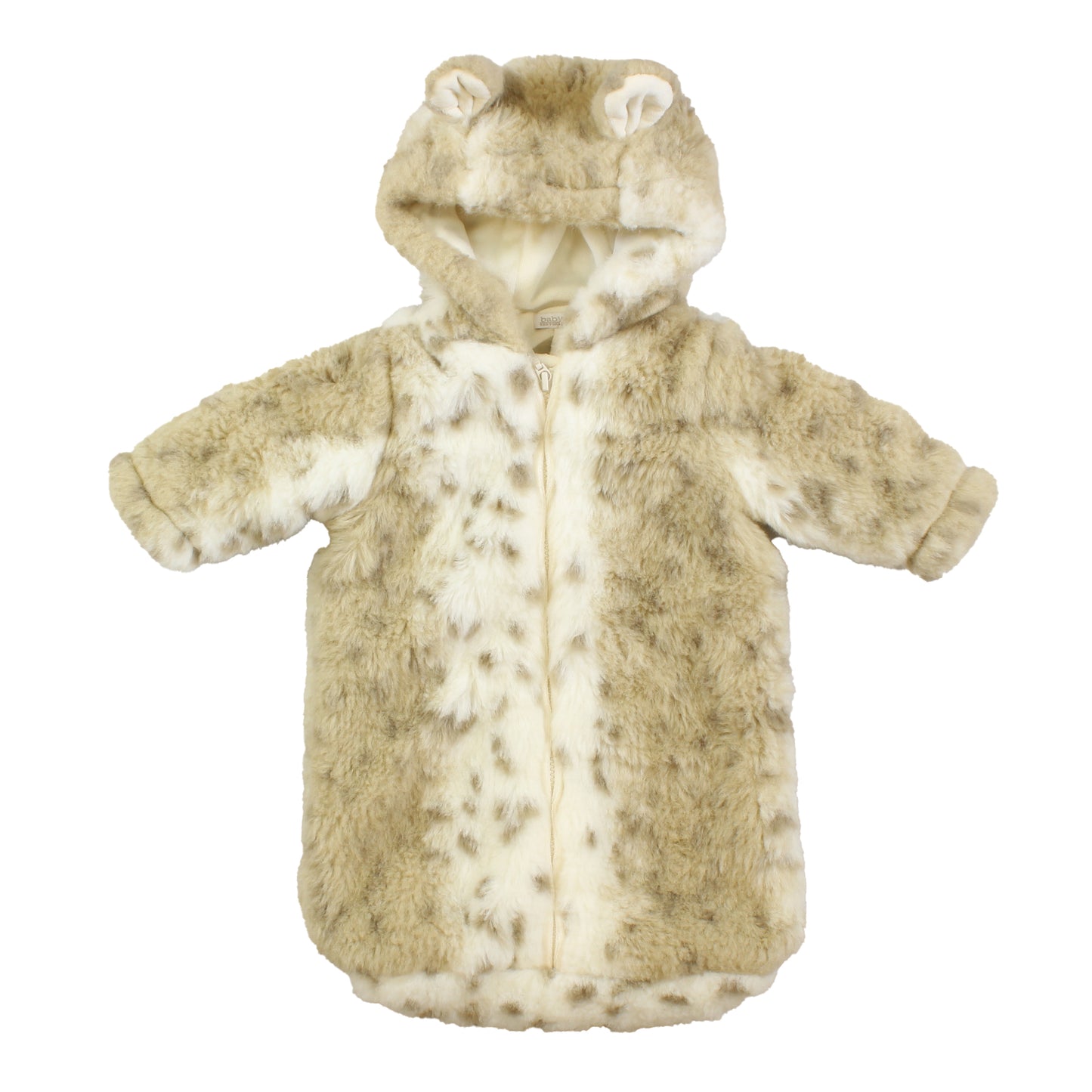 Restoration Hardware Girls Brown | Ivory | Faux Fur Bunting Size: 0-6 Months Brown | Ivory | Faux Fur