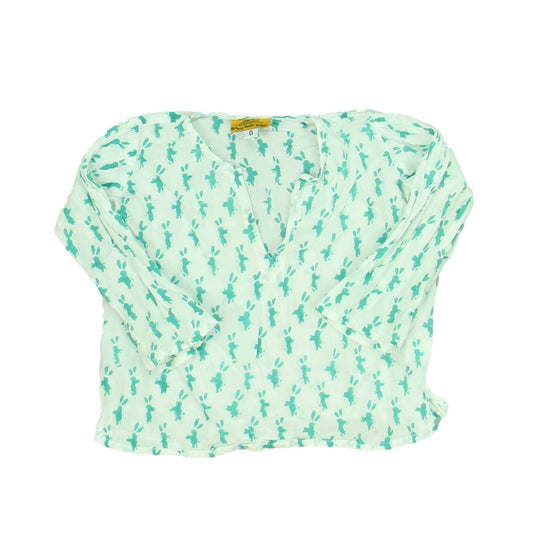 Roberta Roller Rabbit Girls White | Green Long Sleeve Shirt Size: 0-6 Months White | Green
