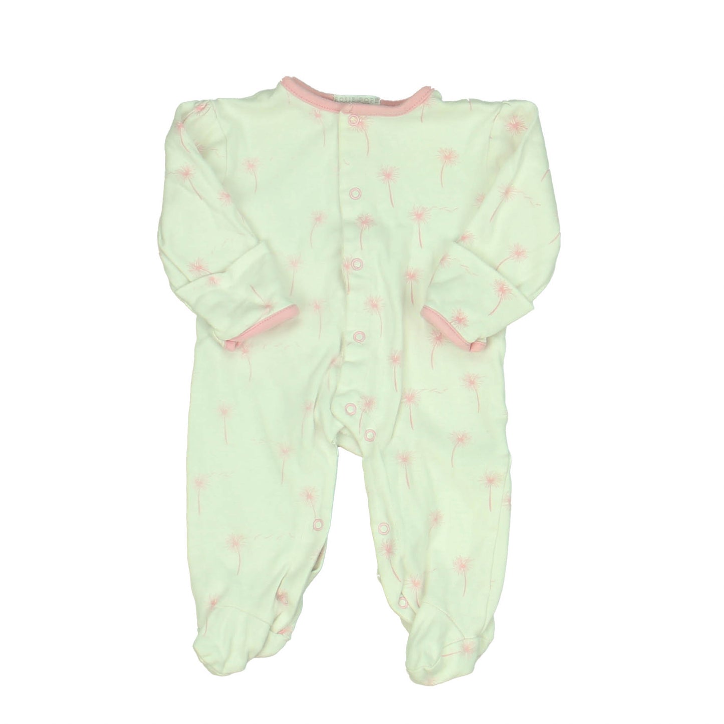 Rosie Pope Girls White | Pink 1-piece footed Pajamas Size: 0-3 Months White | Pink