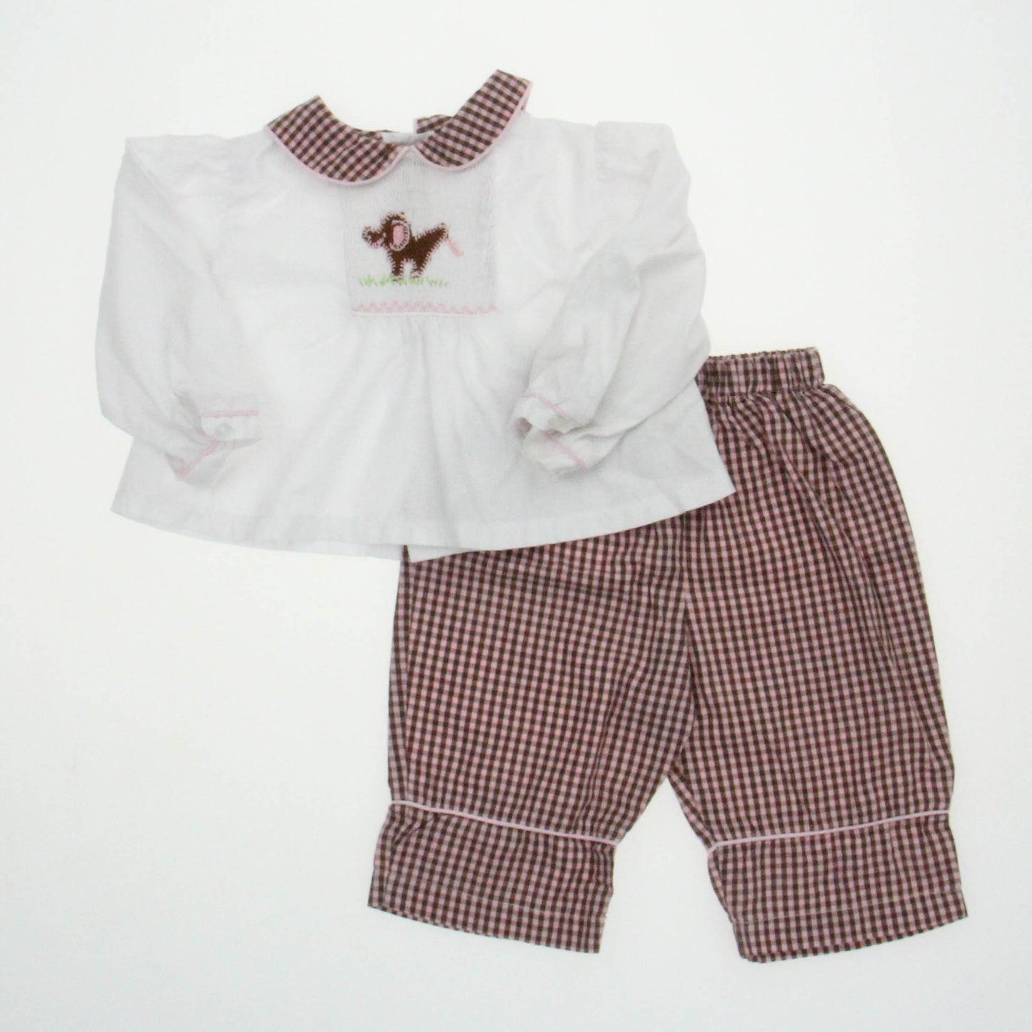 Royal Child Girls Brown | White Apparel Sets Size: 9 Months Brown | White