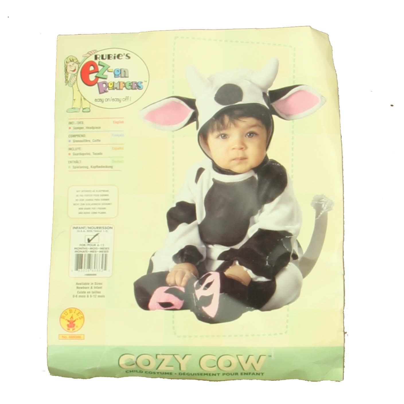 Rubie's Costume Unisex Black | White Cow Costume Size: 6-12 Months Black | White Cow