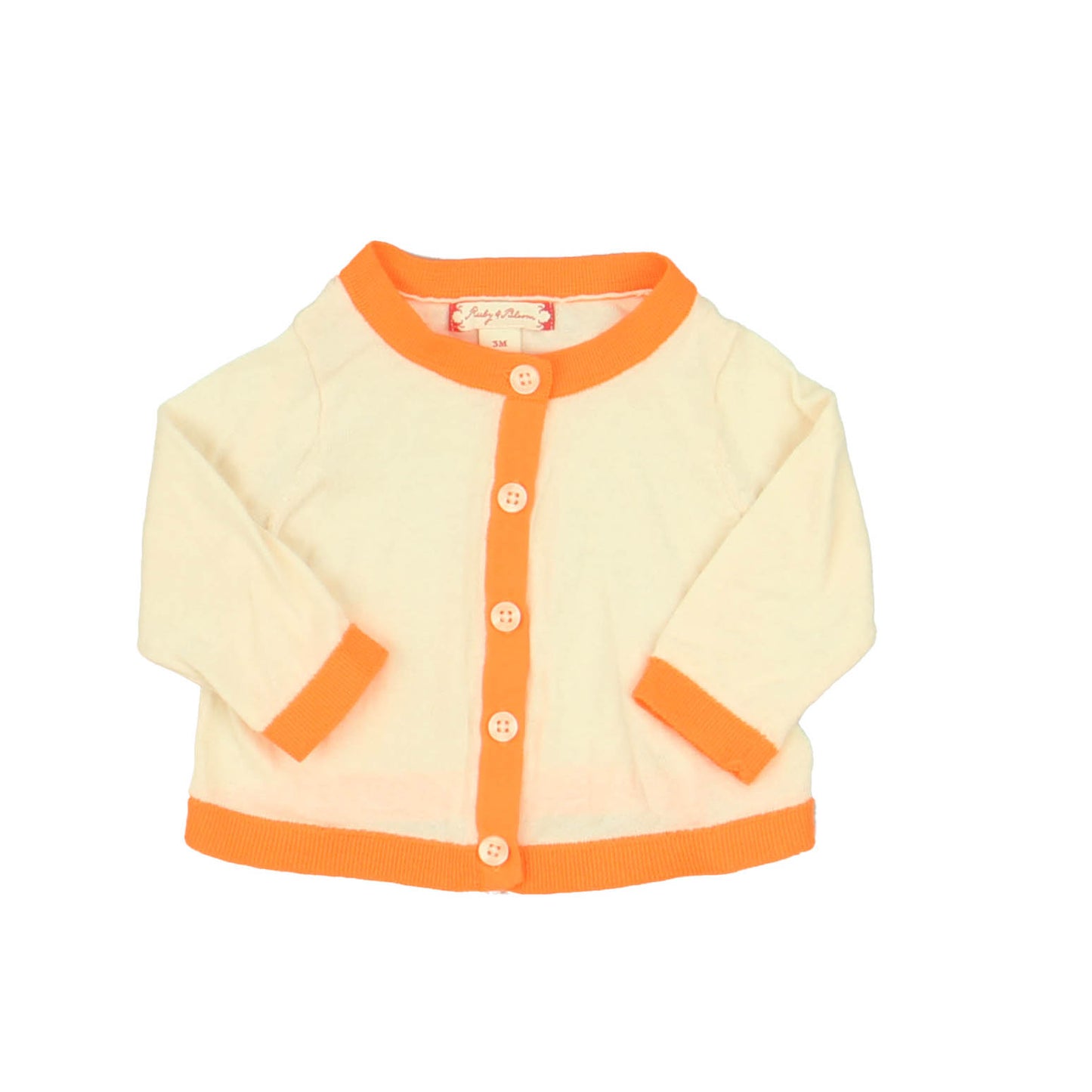 Ruby & Bloom Girls Pink | Neon Orange Cardigan Size: 3 Months Pink | Neon Orange