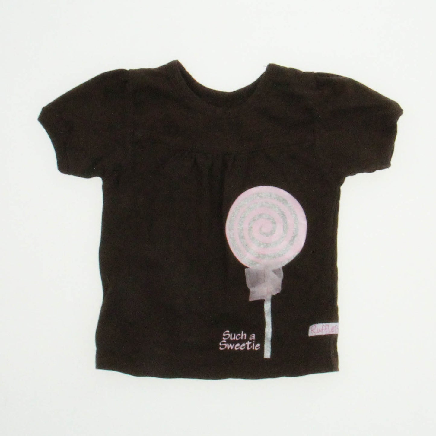 Ruffle Butts Girls Brown Short Sleeve Shirt Size: 3-6 Months Brown