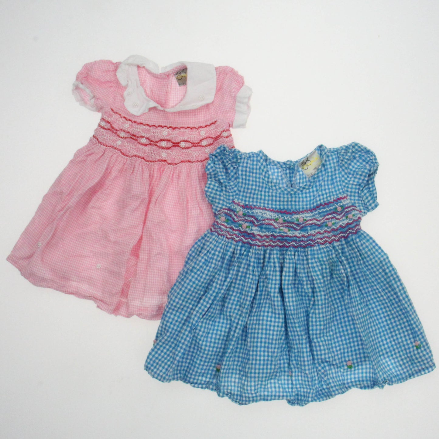 Sissymini Girls Turquoise | White | Checkers | Pink Flowers Dress Size: 12 Months Turquoise | White | Checkers | Pink Flowers