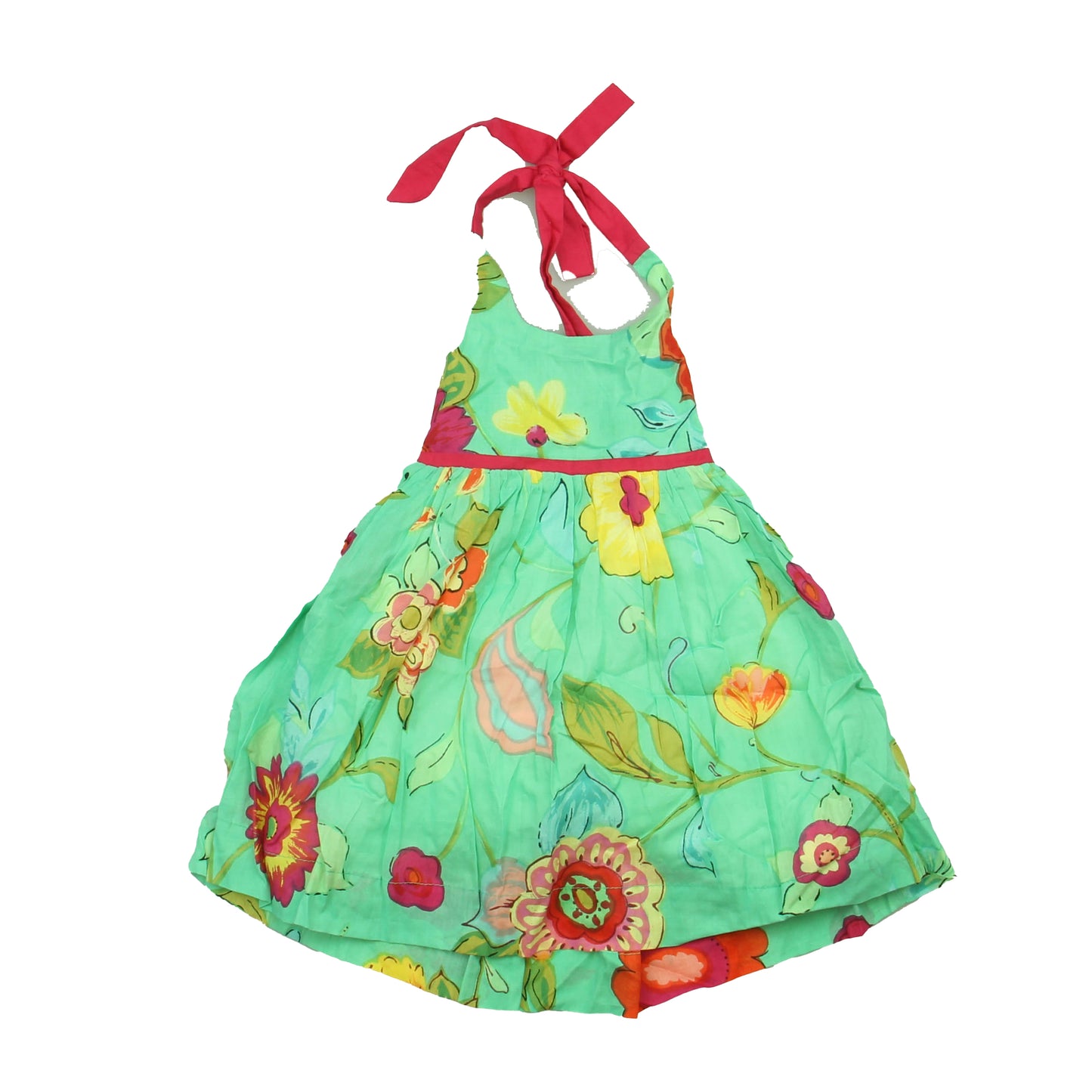 Sophie Catalou Girls Green | Floral Dress Size: 12-18 Months Green | Floral