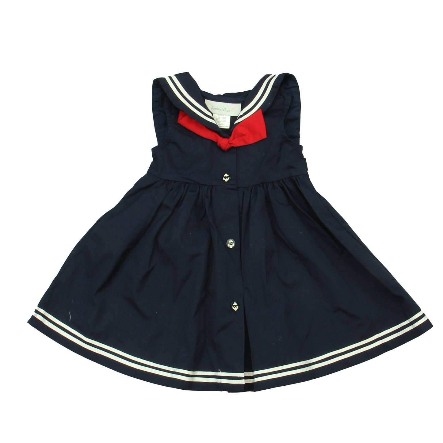 Sophie Rose Girls Navy | White Dress Size: 12 Months Navy | White