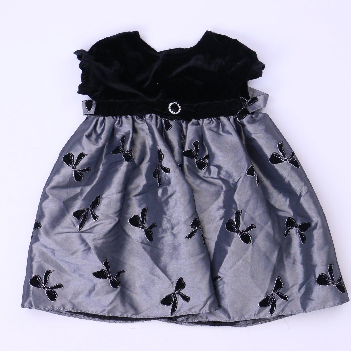 Sophie Rose Girls Silver | Black Special Occasion Dress Size: 18 Months Silver | Black