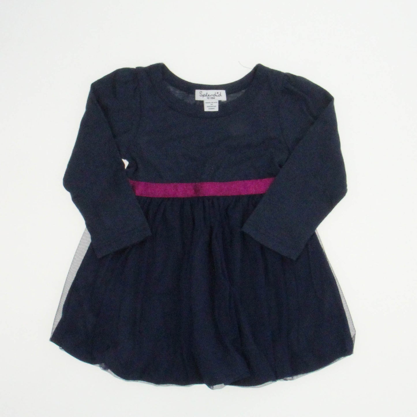 Splendid Girls Navy Dress Size: 12-18 Months Navy