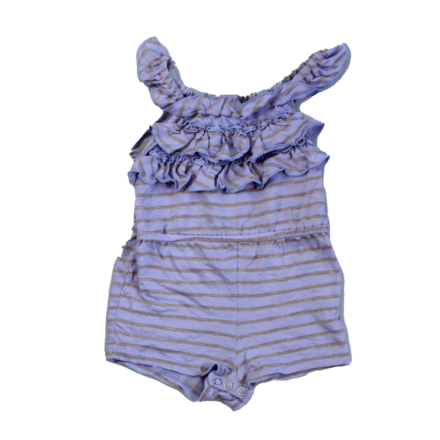 Splendid Girls Purple | Grey | Stripes Romper Size: 12-18 Months Purple | Grey | Stripes