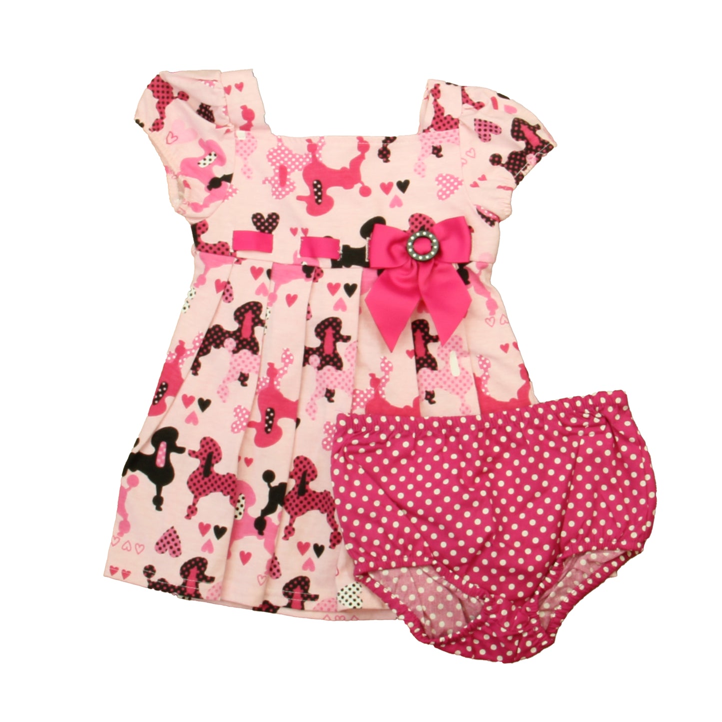 Sweet Heart Rose Girls Pink | Black Dogs Dress Size: 24 Months Pink | Black Dogs