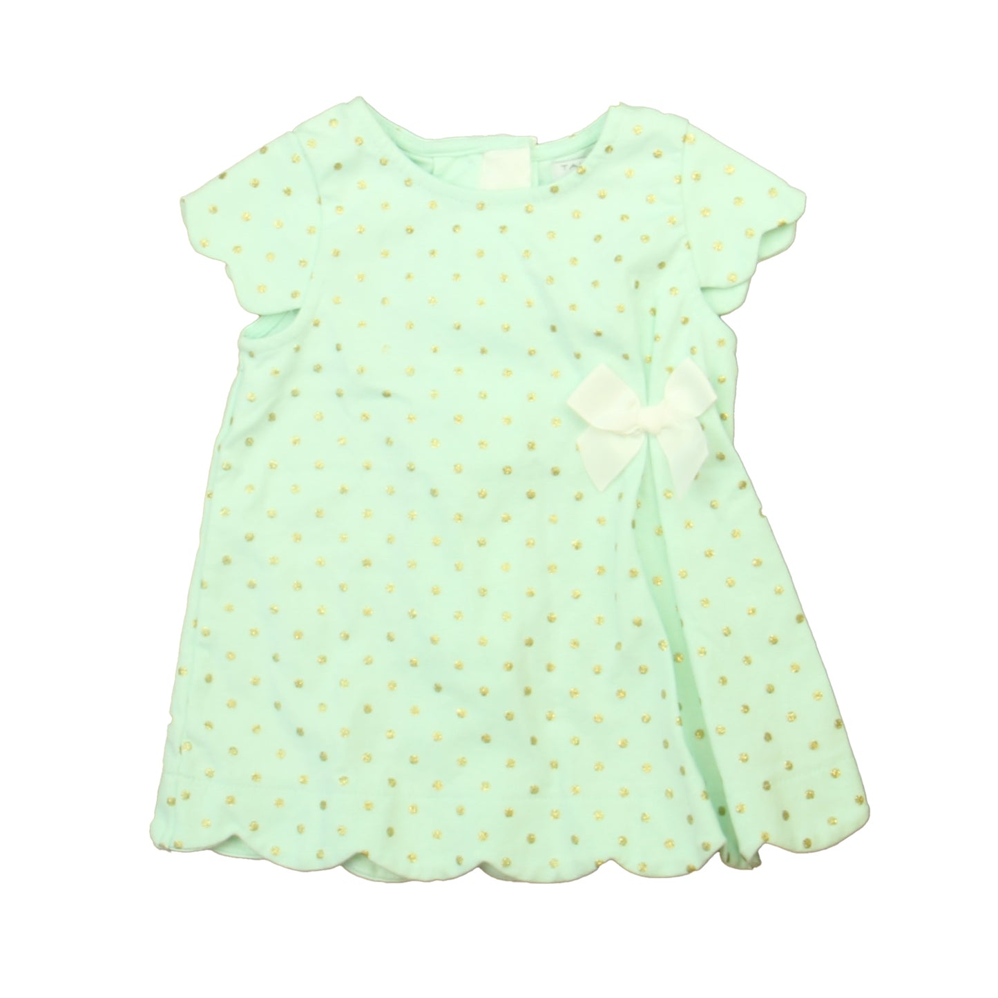 Tahari Girls Aqua | Gold Dress Size: 18 Months Aqua | Gold