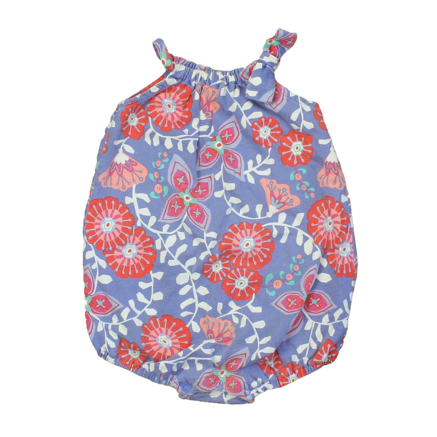 Tea Girls Blue | Red Romper Size: 12-18 Month Blue | Red