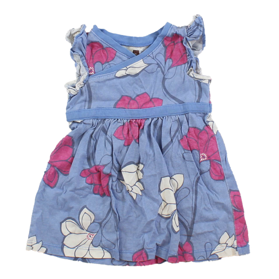 Tea Girls Blue | Pink | White Dress Size: 12-18 Months Blue | Pink | White