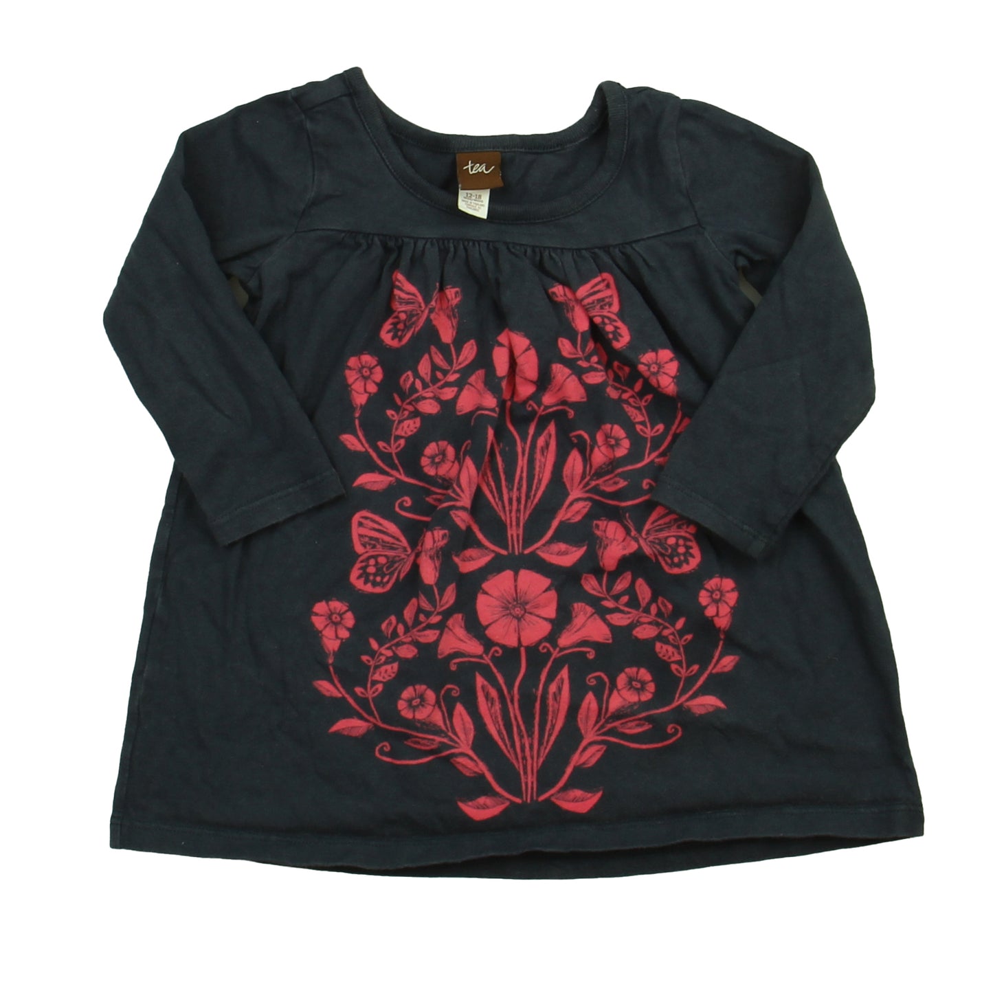 Tea Girls Blue Dress Size: 12-18 Months Blue