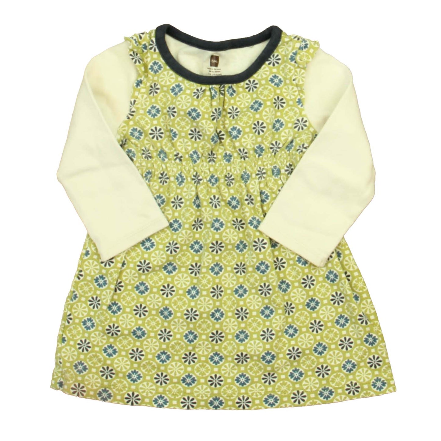 Tea Girls Green | Blue | Ivory Dress Size: 12-18 Months Green | Blue | Ivory