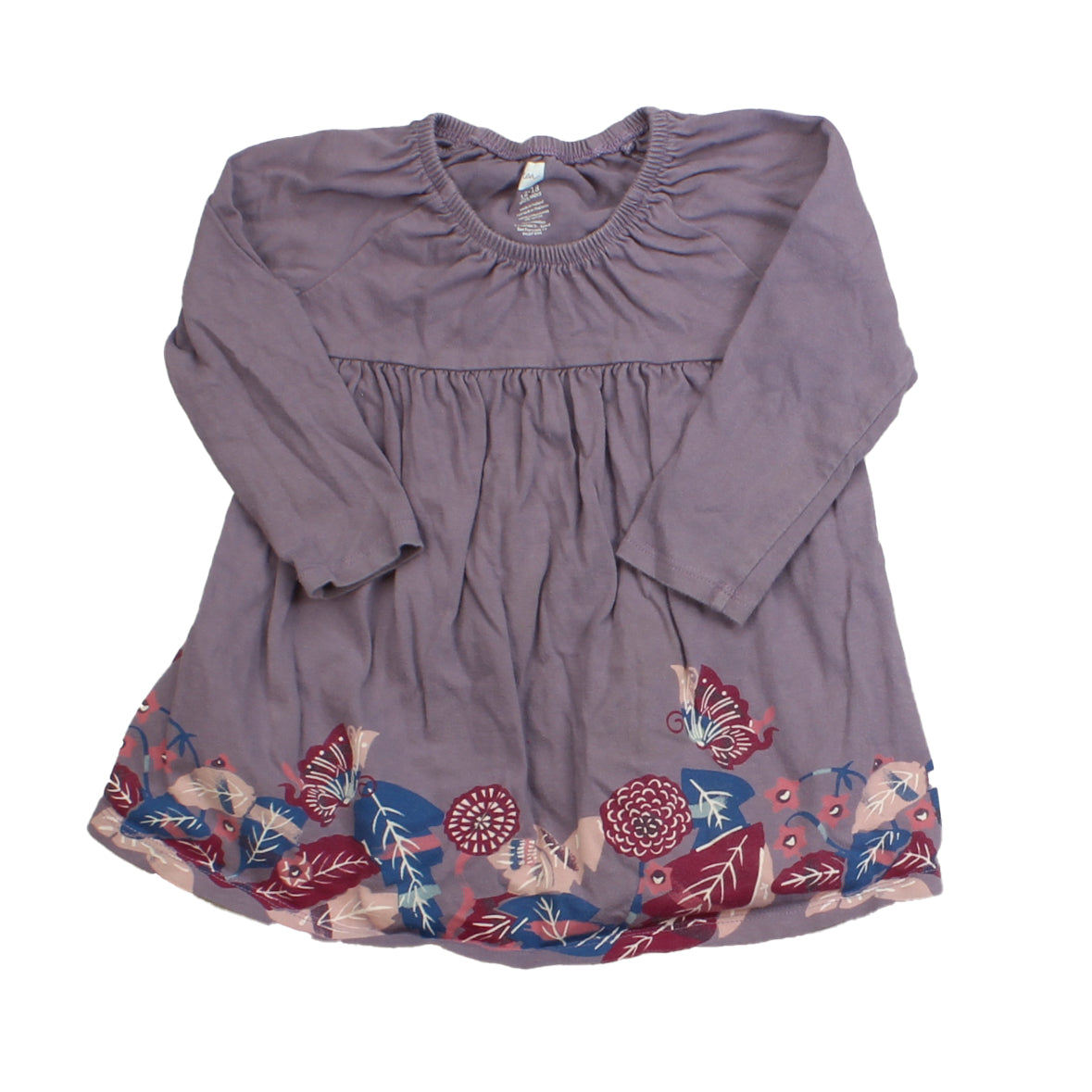 Tea Girls Mauve | Floral Dress Size: 12-18 Months Mauve | Floral