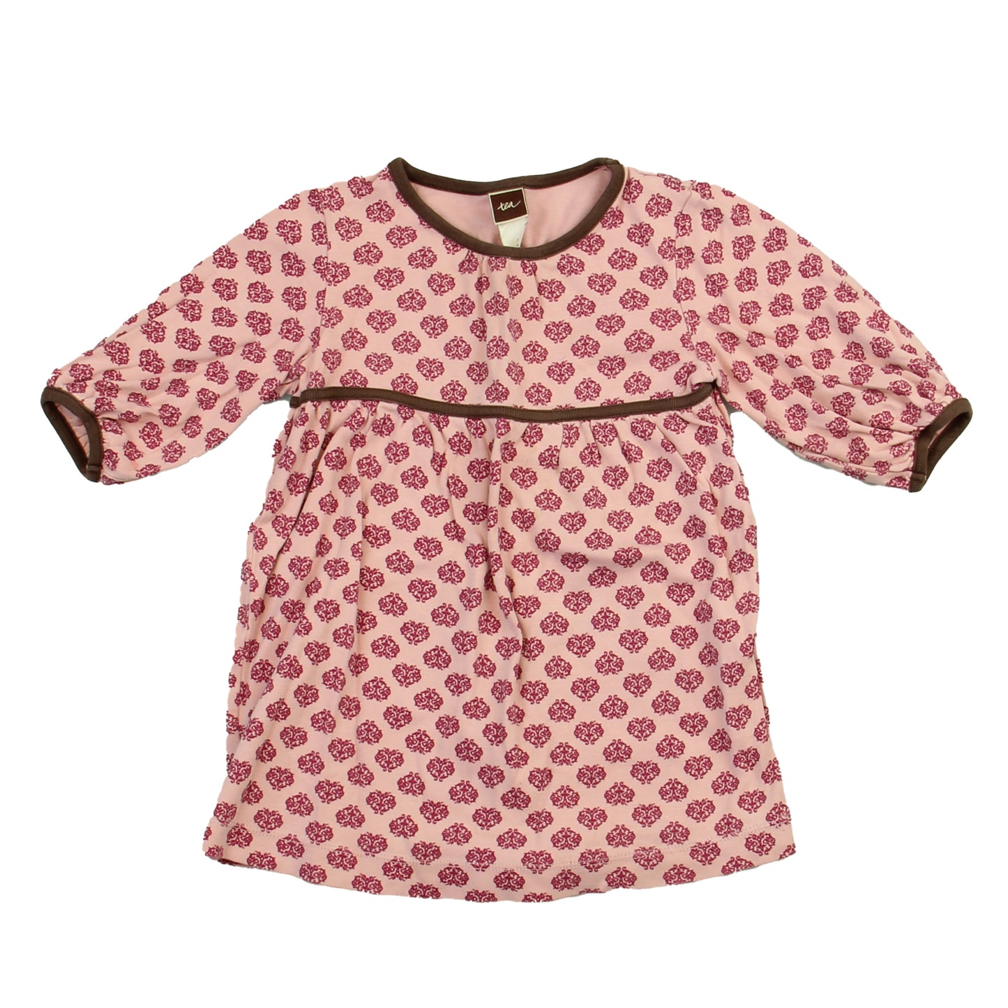 Tea Girls Pink | Brown Dress Size: 12-18 Months Pink | Brown