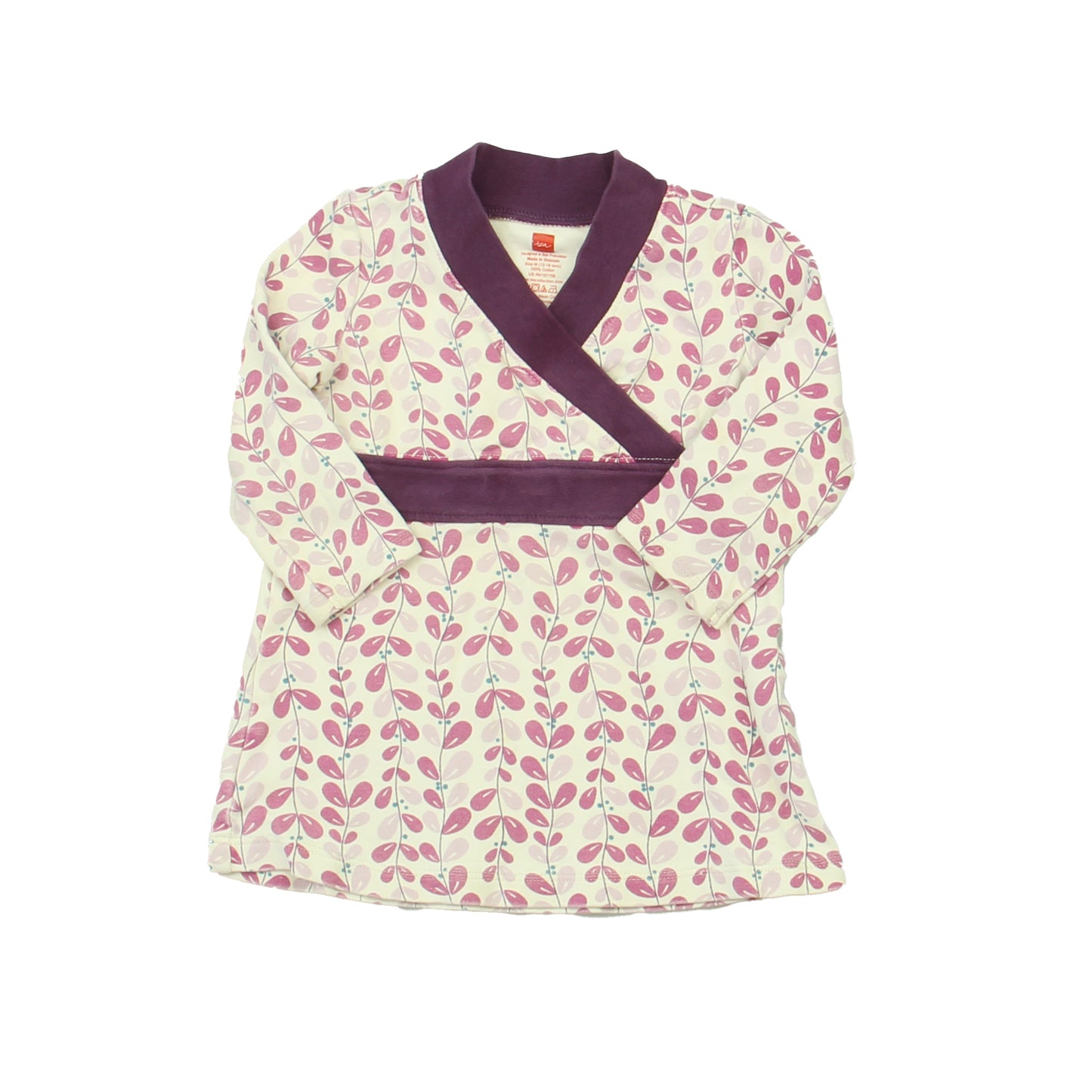 Tea Girls Purple | Ivory Dress Size: 12-18 Months Purple | Ivory