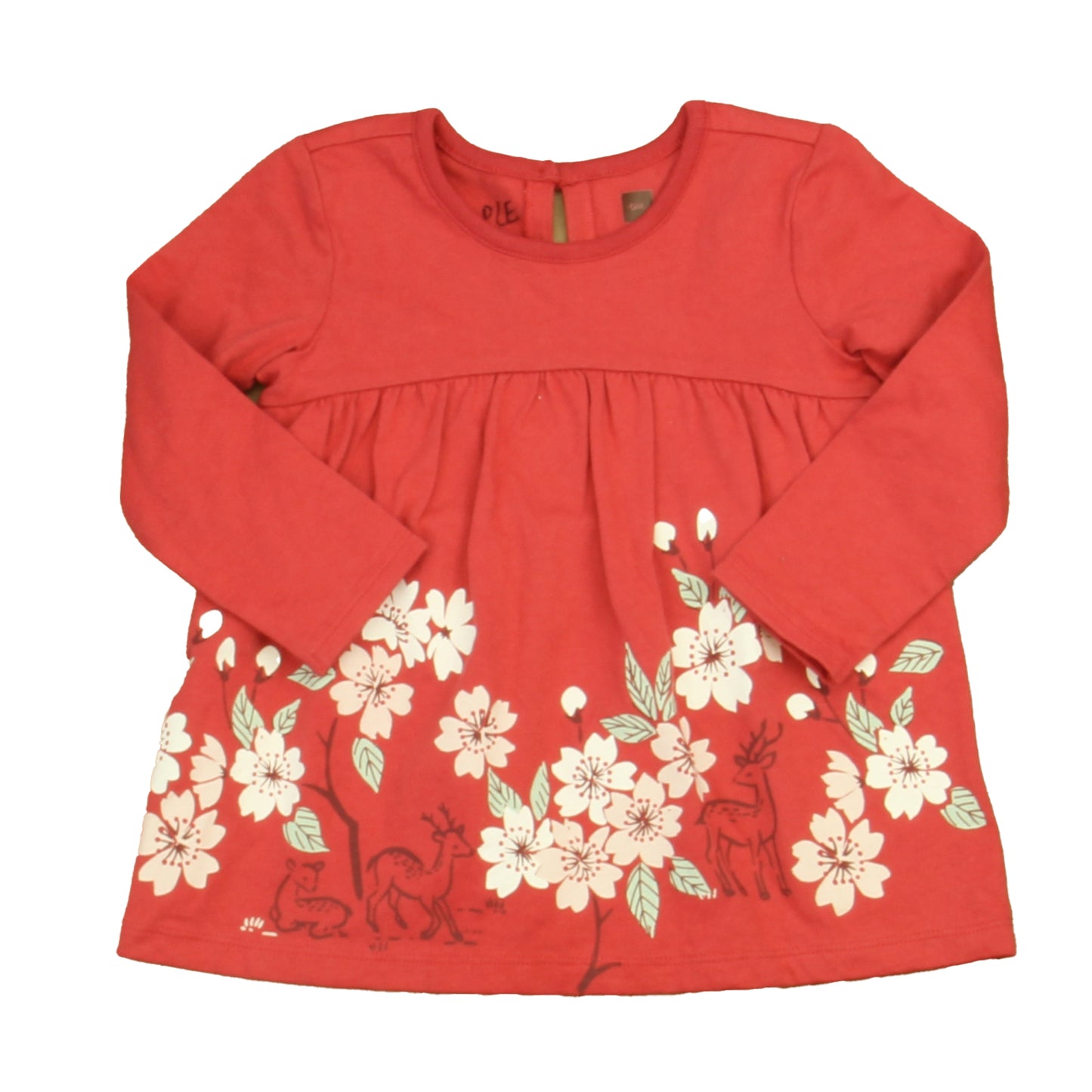 Tea Girls Rust | White Dress Size: 12-18 Months Rust | White