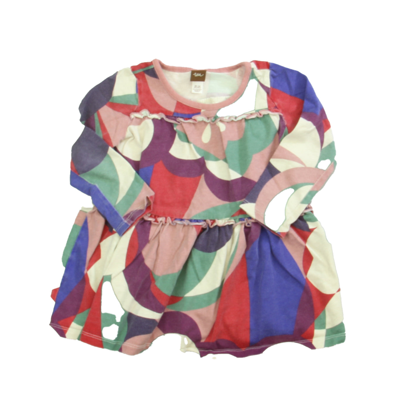 Tea Girls Ivory | Purple | Maroon Dress Size: 18-24 Months Ivory | Purple | Maroon