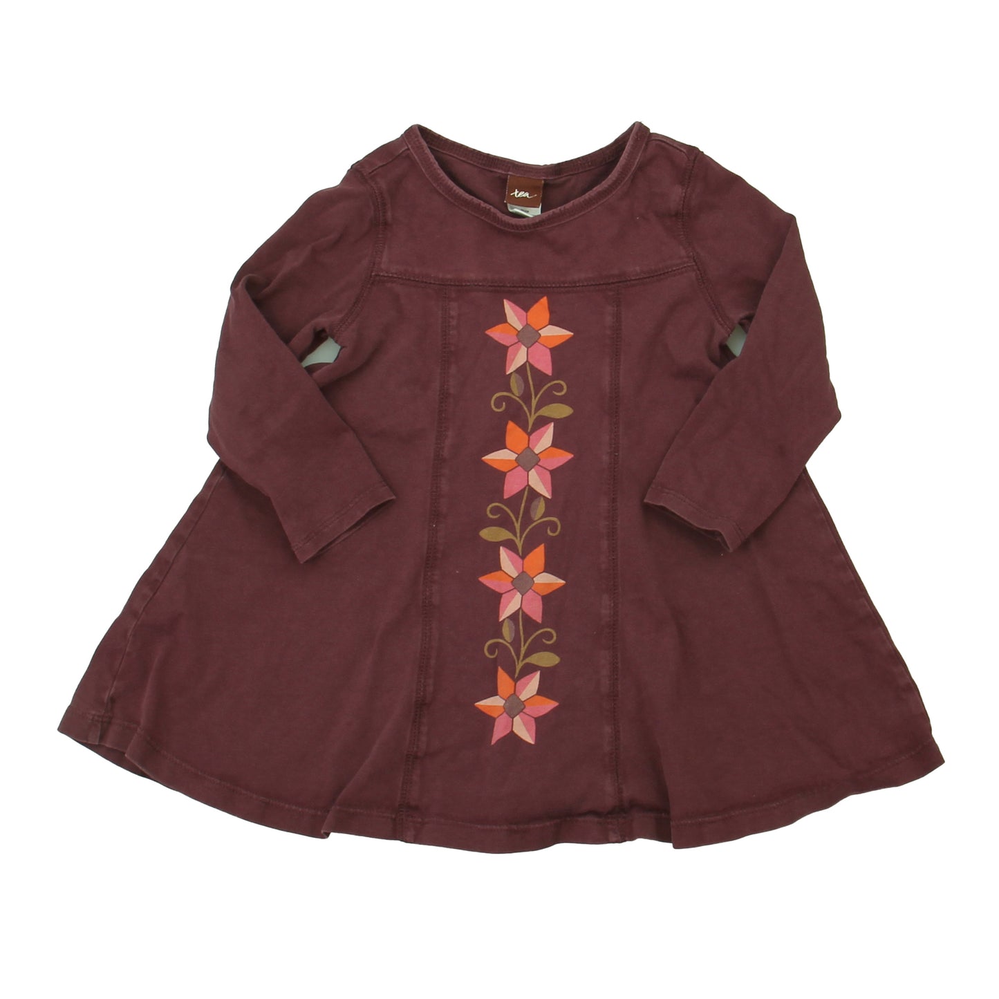Tea Girls Maroon Dress Size: 18-24 Months Maroon