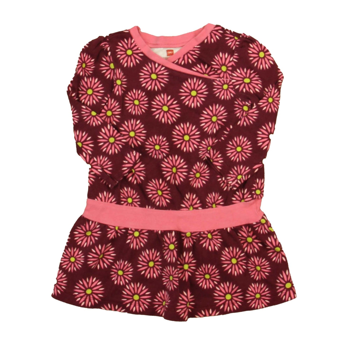 Tea Girls Pink | Green Floral Dress Size: 18-24 Months Pink | Green Floral