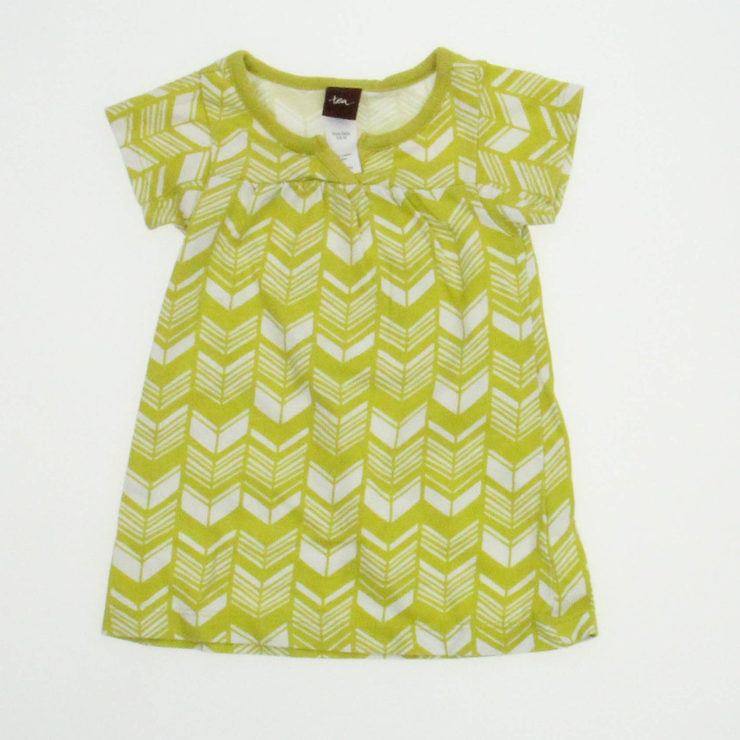 Tea Girls Green | White Dress Size: 3-6 Months Green | White