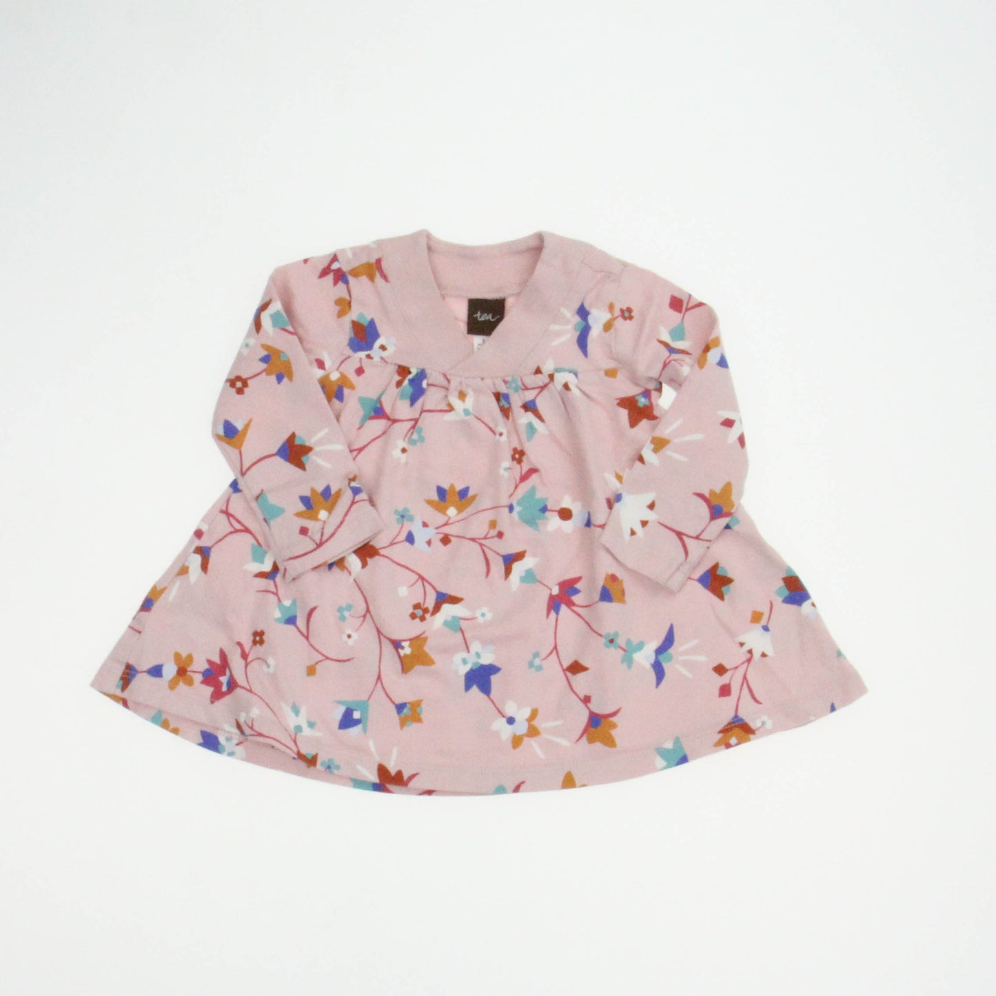 Tea Girls Pink Floral Dress Size: 3-6 Months Pink Floral