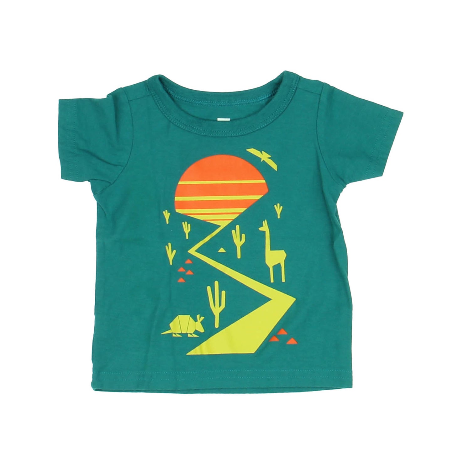 Tea Boys Aqua | Pattern Short Sleeve Shirt Size: 3-6 Months Aqua | Pattern