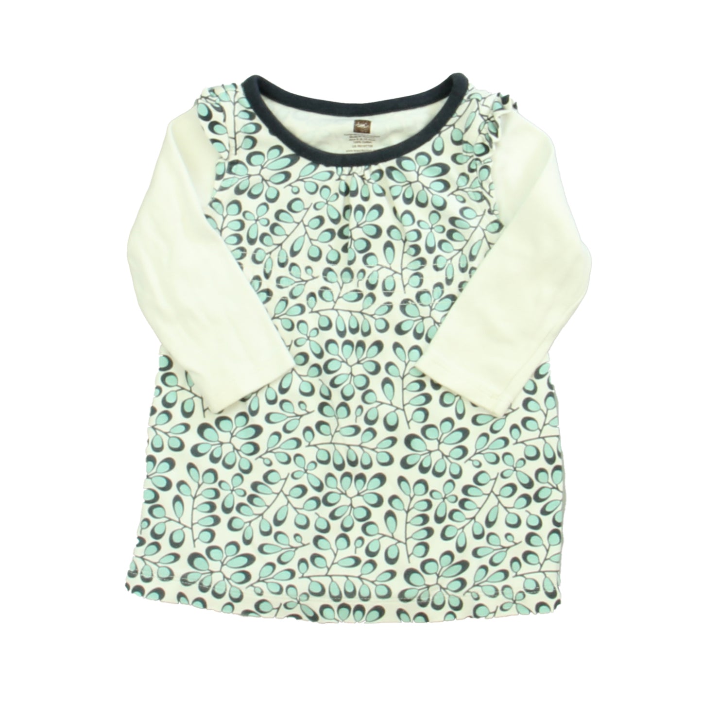 Tea Girls Ivory | Teal Dress Size: 6-12 Months Ivory | Teal