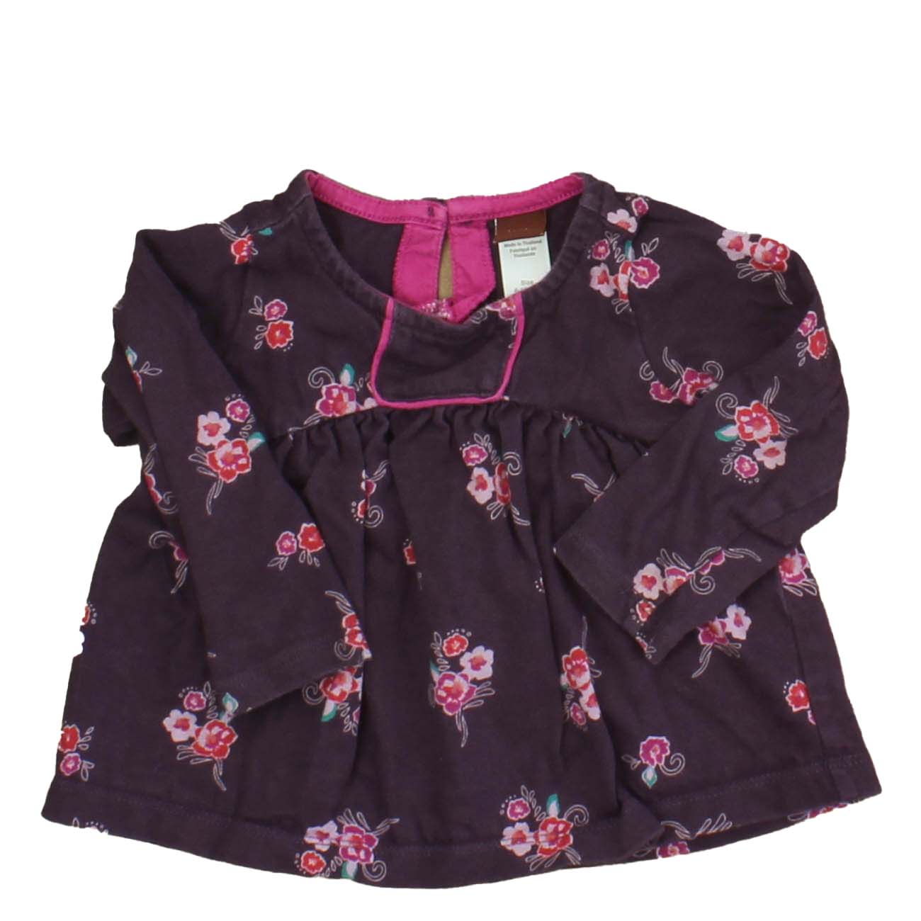 Tea Girls Maroon | Pink Long Sleeve T-Shirt Size: 6-12 Months Maroon | Pink