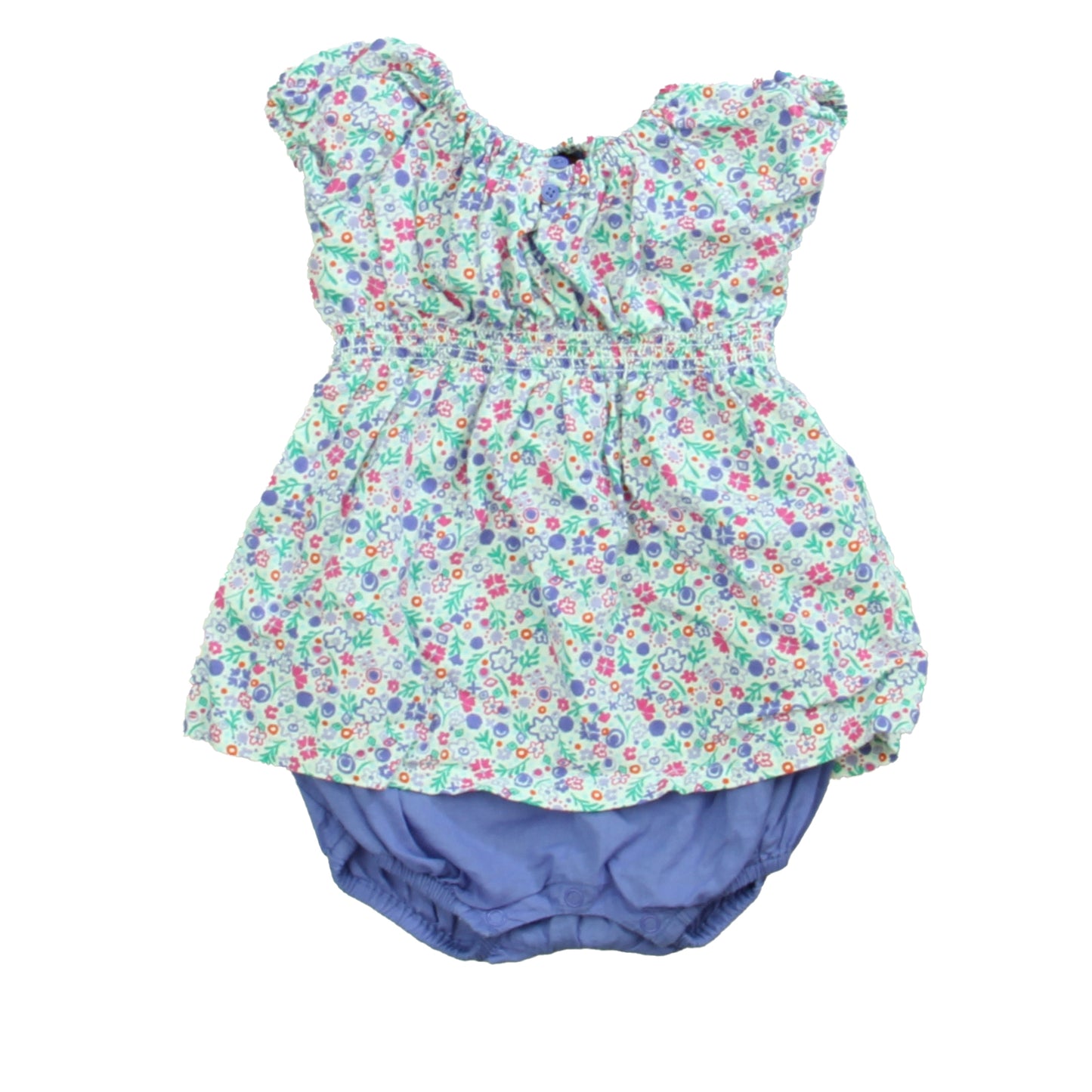 Tea Girls Purple Floral Romper Size: 6-12 Months Purple Floral