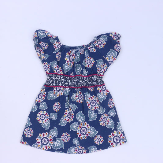 Tea Girls Blue | Floral Dress Size: 6-12 Months Blue | Floral