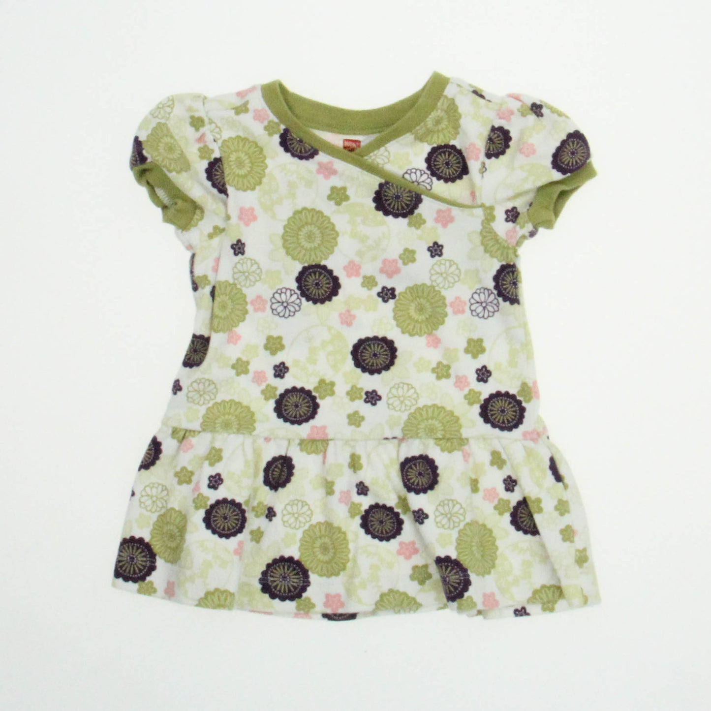 Tea Girls White | Green | Brown Dress Size: 6-12 Months White | Green | Brown