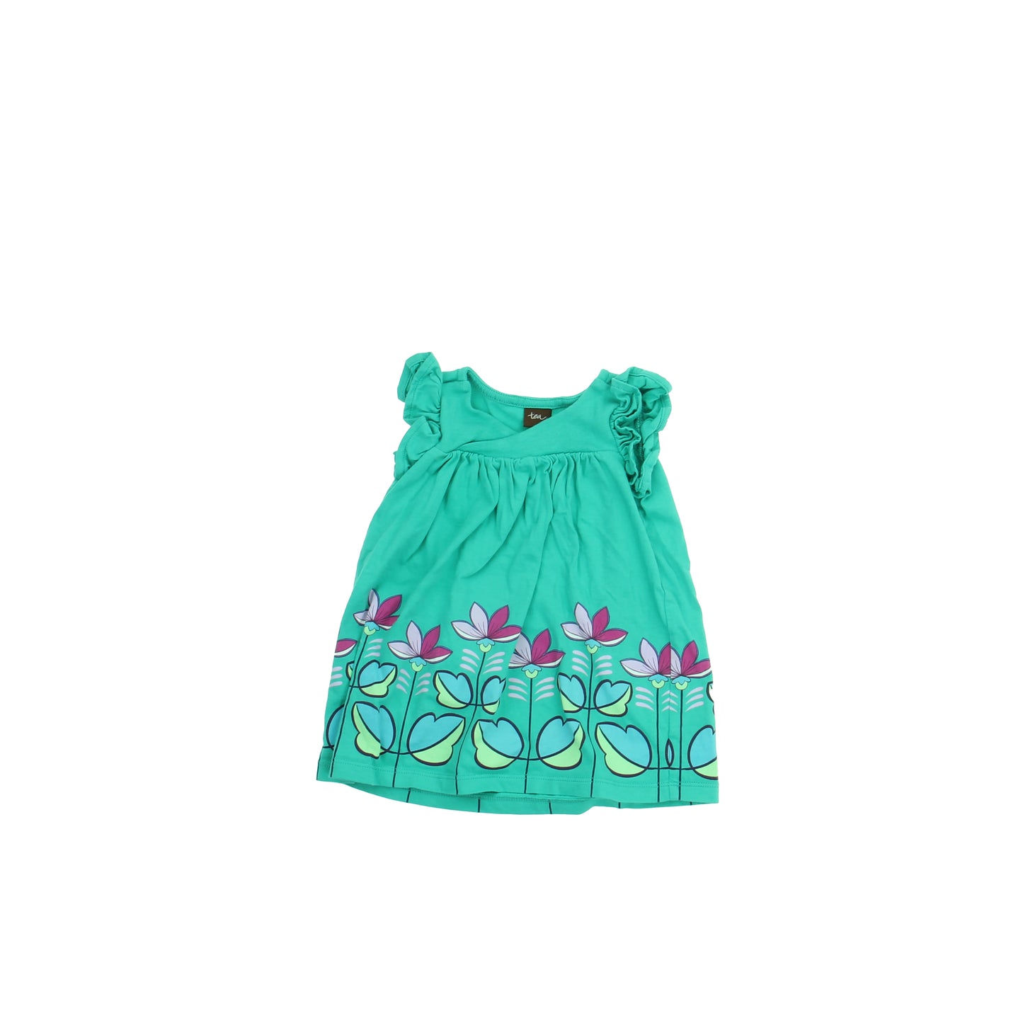 Tea Girls Green Dress Size: 6-9 Months Green