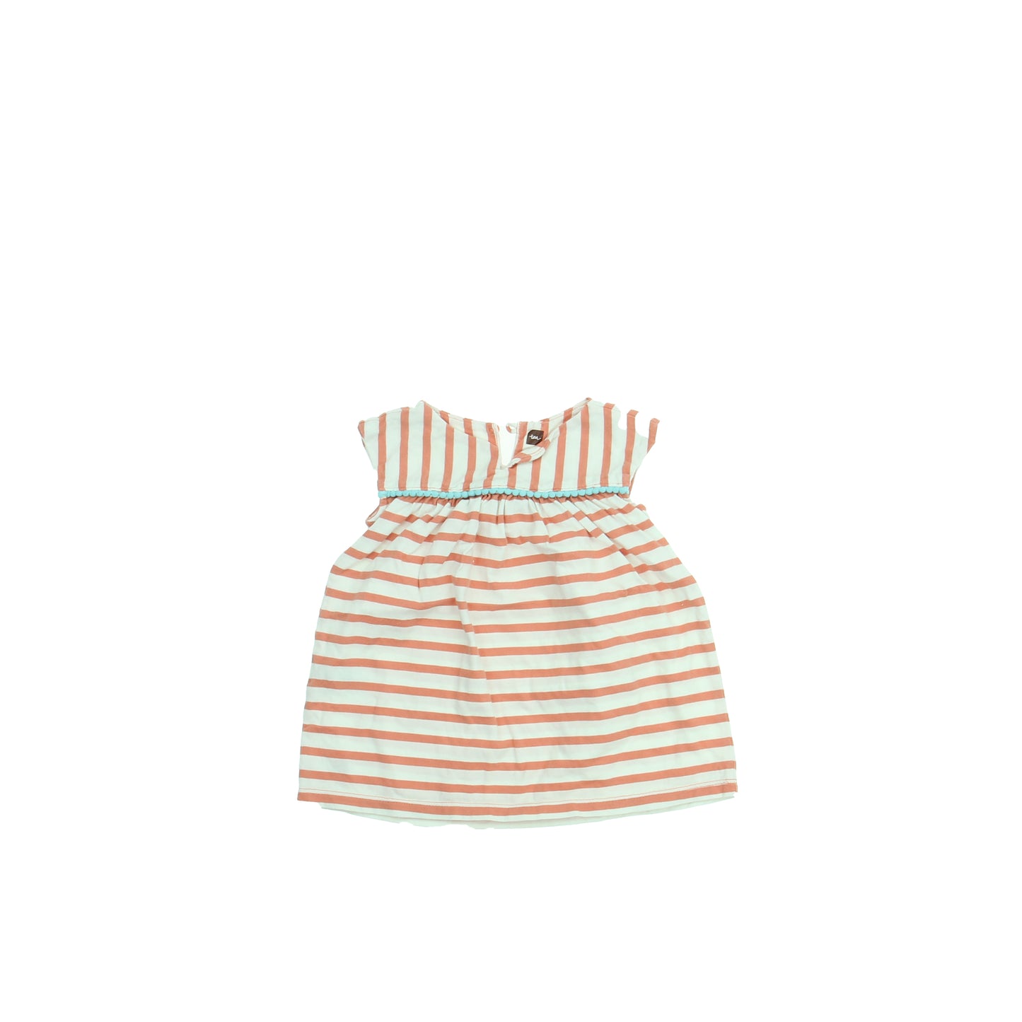 Tea Girls White | Orange Dress Size: 6-9 Months White | Orange