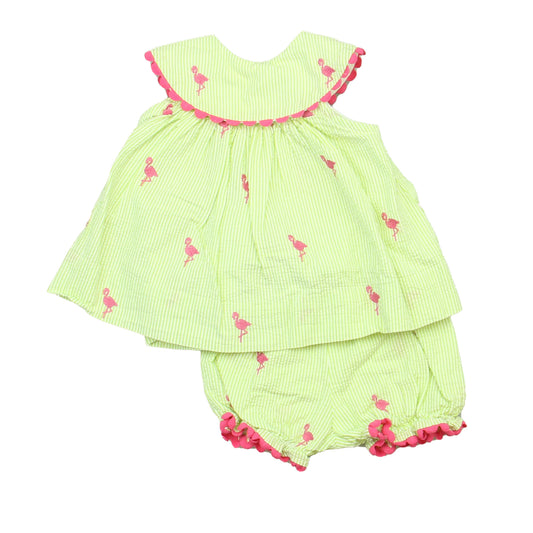 The Bailey Boys Girls Green | White | Pink Dress Size: 6 Months Green | White | Pink